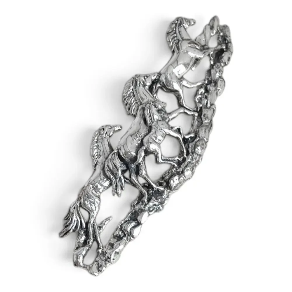 Silver Cloud Inc Sterling Silver Running Horses Brooch Pin Southwestern